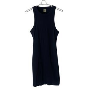 TNA Ribbed Black Juno Dress Fitted Short Size Medium